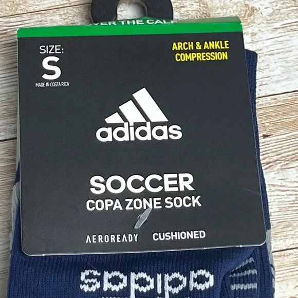 adidas Navy and White Soccer Copa Zone Socks - Picture 2 of 7